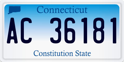 CT license plate AC36181
