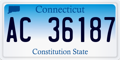 CT license plate AC36187