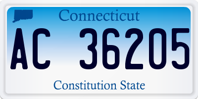 CT license plate AC36205