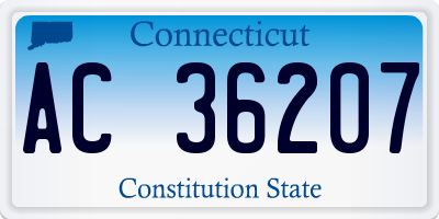 CT license plate AC36207