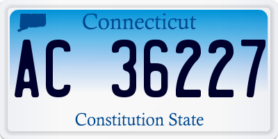 CT license plate AC36227