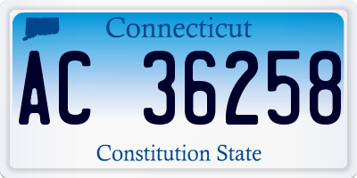 CT license plate AC36258
