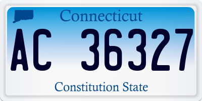 CT license plate AC36327