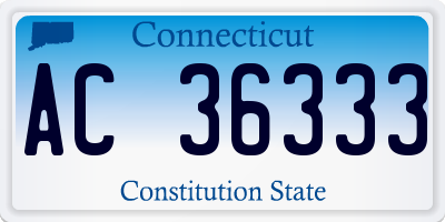 CT license plate AC36333