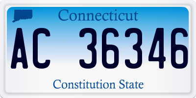 CT license plate AC36346