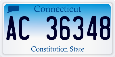 CT license plate AC36348