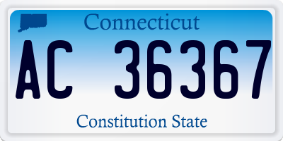CT license plate AC36367