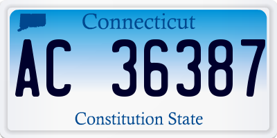 CT license plate AC36387