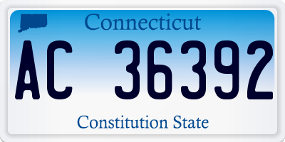 CT license plate AC36392