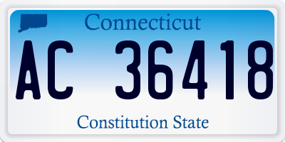 CT license plate AC36418
