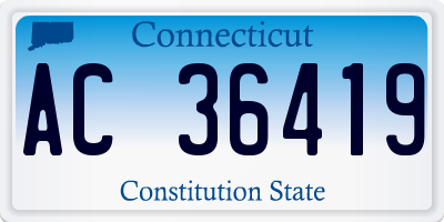 CT license plate AC36419