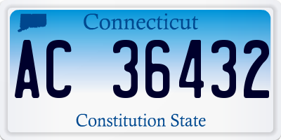 CT license plate AC36432