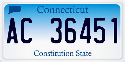 CT license plate AC36451