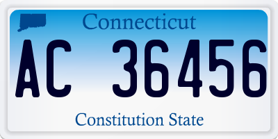 CT license plate AC36456