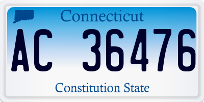 CT license plate AC36476