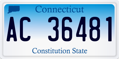 CT license plate AC36481