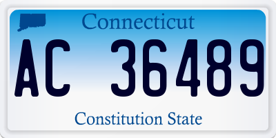 CT license plate AC36489