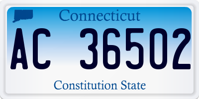 CT license plate AC36502