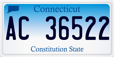 CT license plate AC36522
