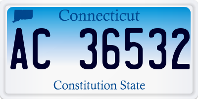 CT license plate AC36532