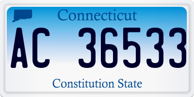 CT license plate AC36533