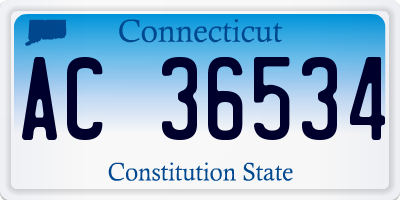 CT license plate AC36534
