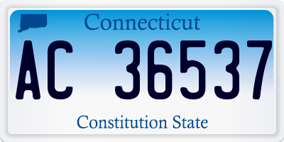 CT license plate AC36537