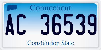 CT license plate AC36539