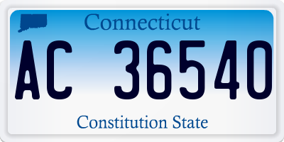 CT license plate AC36540