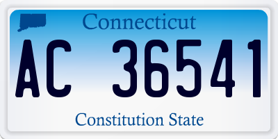 CT license plate AC36541