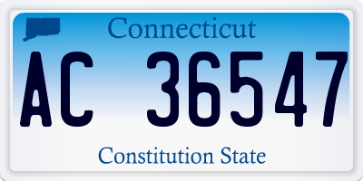 CT license plate AC36547