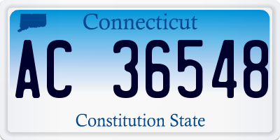 CT license plate AC36548
