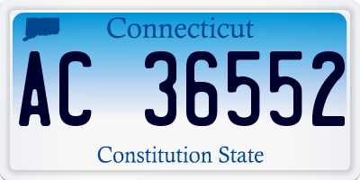 CT license plate AC36552