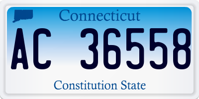 CT license plate AC36558