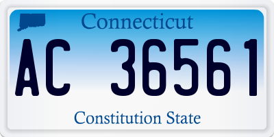 CT license plate AC36561