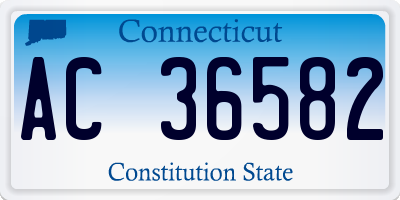 CT license plate AC36582