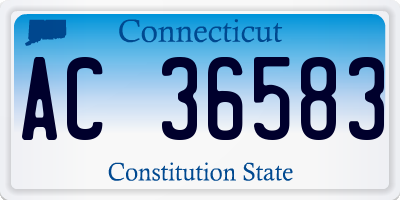 CT license plate AC36583
