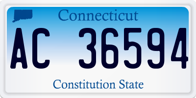 CT license plate AC36594