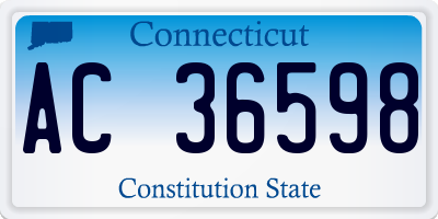 CT license plate AC36598