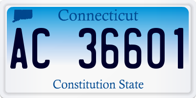 CT license plate AC36601