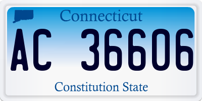 CT license plate AC36606
