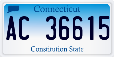 CT license plate AC36615