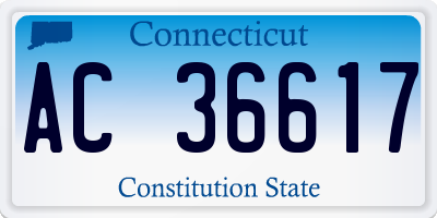 CT license plate AC36617