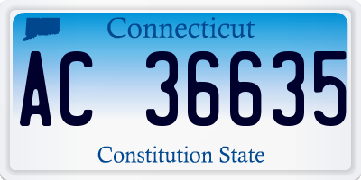 CT license plate AC36635