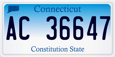CT license plate AC36647