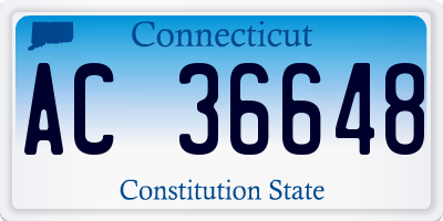 CT license plate AC36648