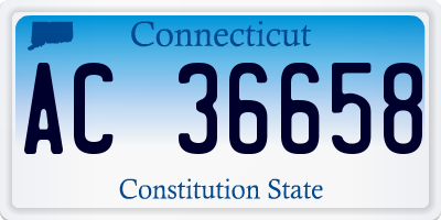 CT license plate AC36658