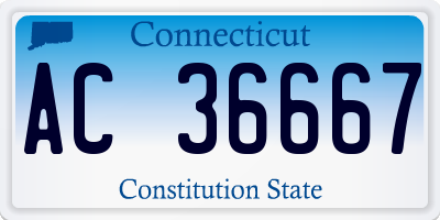 CT license plate AC36667
