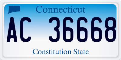 CT license plate AC36668
