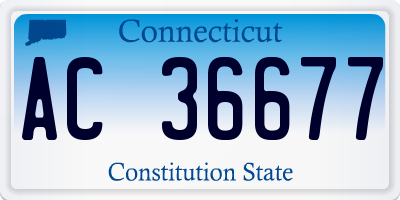 CT license plate AC36677